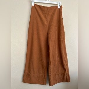 Good Luck Gem Burnt orange wide leg pants with button detailing Size: S